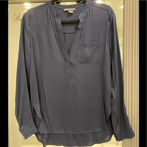 vince silk band collar blouse, size 8